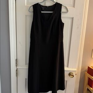 Talbots Black Sleeveless V-Neck Midi Dress